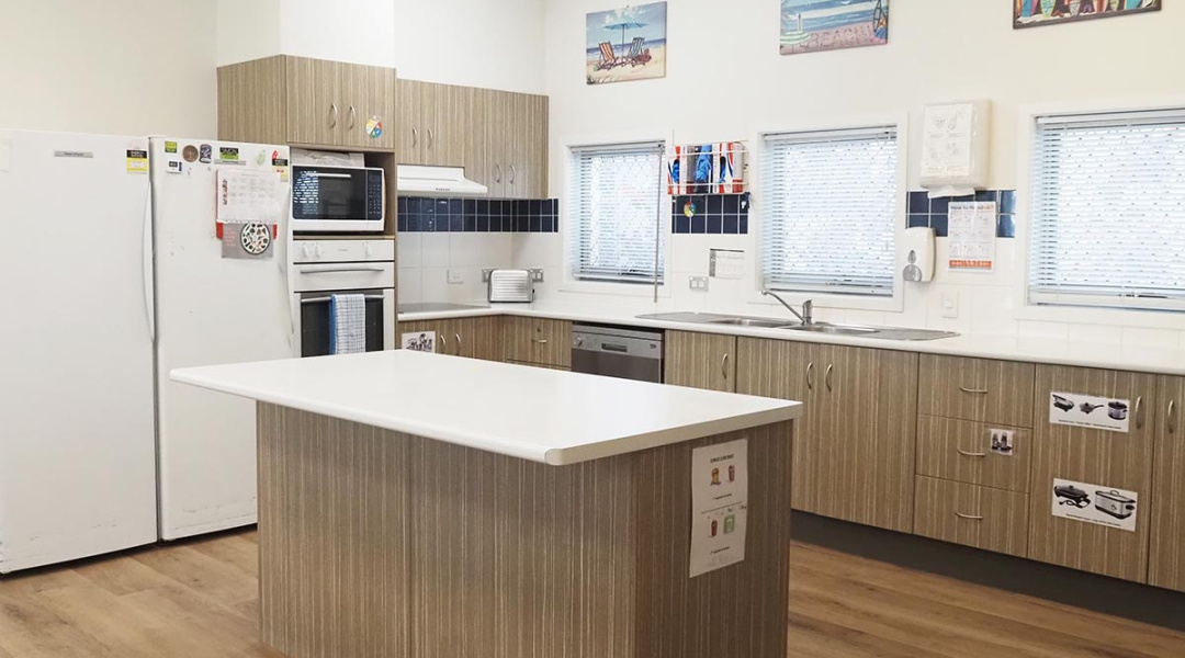 open living kitchen with kitchen island