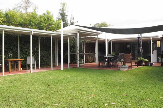 big backyard - outdoor entertainment area - barbecue 